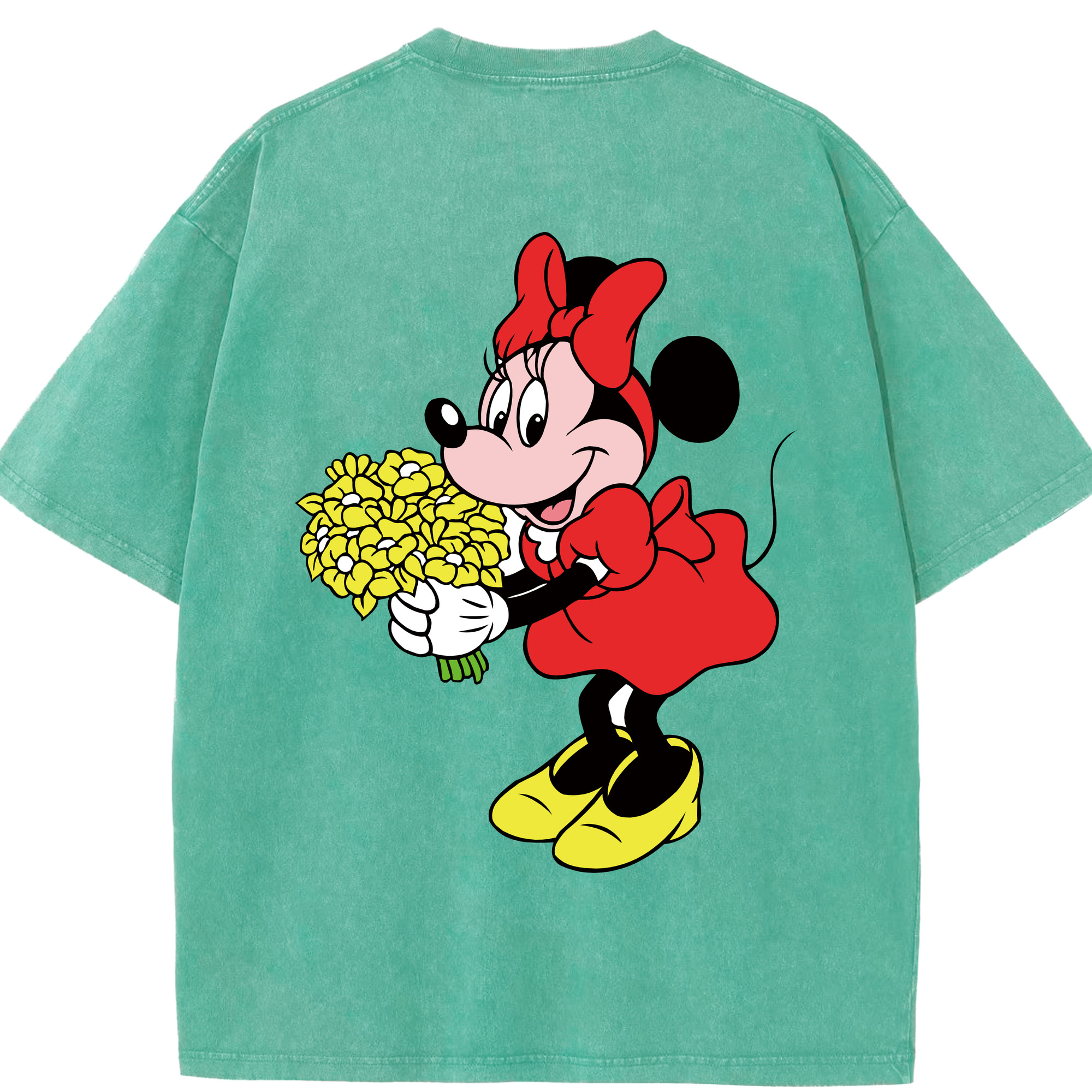 （画像用） ミッキーマウス Mickey Mouse 綿100% ヴィンテージ風 半袖Tシャツ（背面プリント）